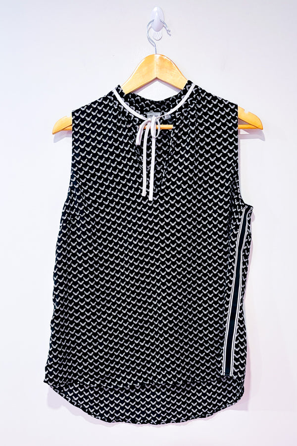 Blouse noire et blanche à motifs seconde main - Tristan- La Penderie du Paradis