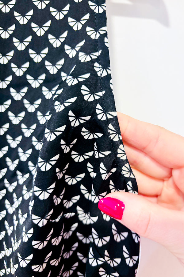 Blouse noire et blanche à motifs seconde main - Tristan- La Penderie du Paradis