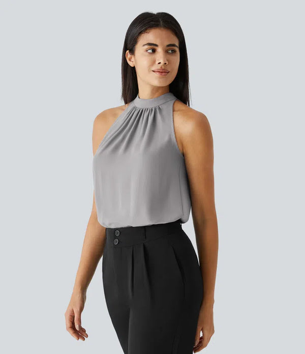 Haut gris sans manche haut licou seconde main - Halara- La Penderie du Paradis
