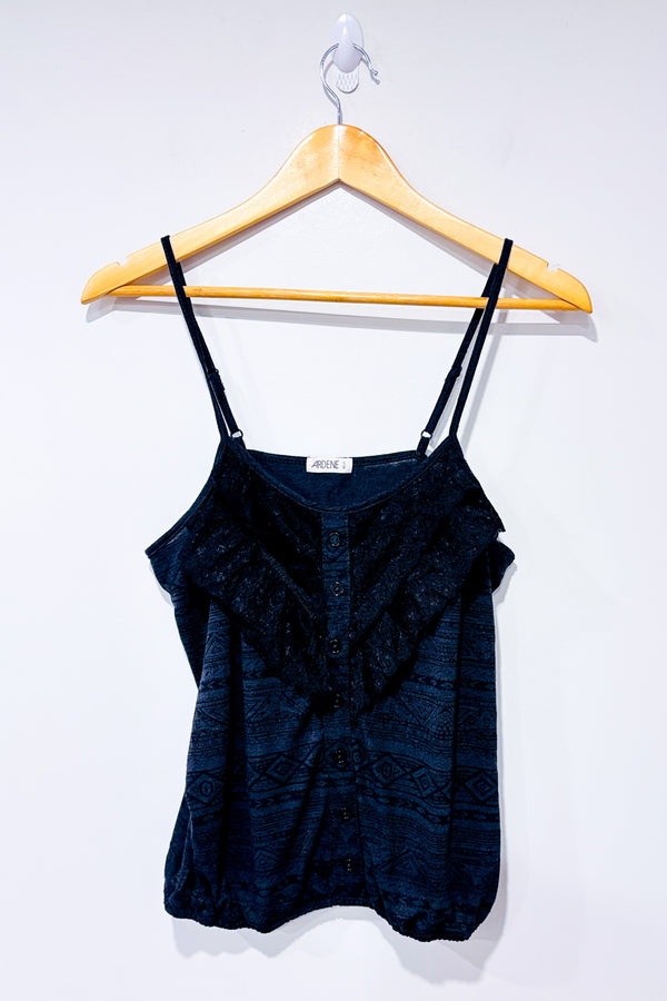 Camisole noire et grise avec dentelle seconde main - Ardene- La Penderie du Paradis