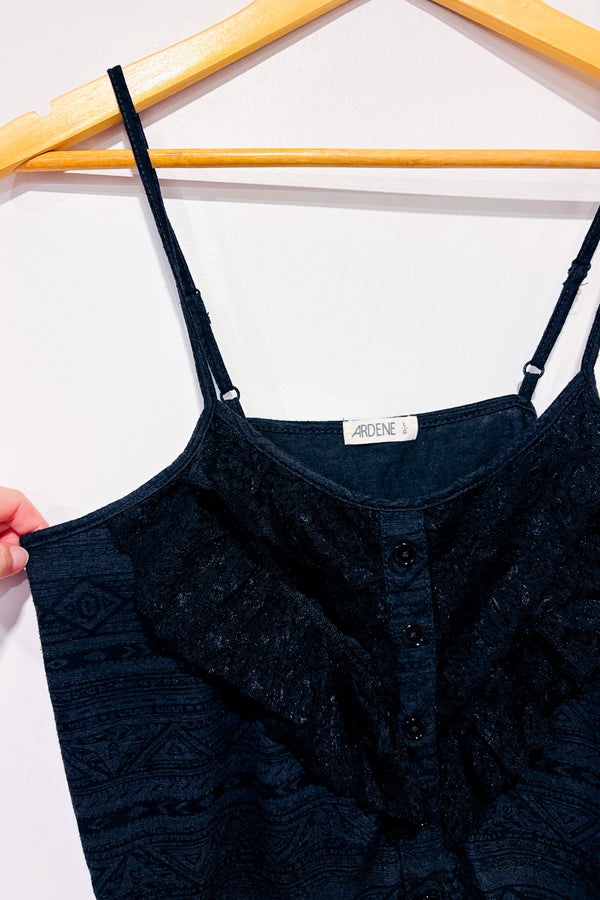 Camisole noire et grise avec dentelle seconde main - Ardene- La Penderie du Paradis