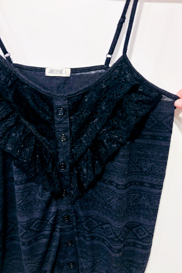 Camisole noire et grise avec dentelle seconde main - Ardene- La Penderie du Paradis