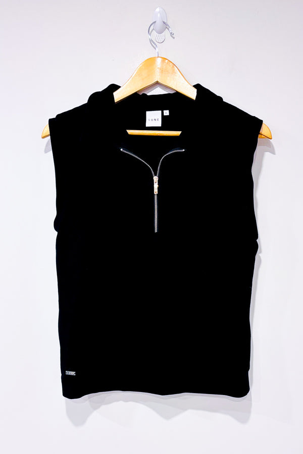 Haut noir à zip* seconde main - Lune Active- La Penderie du Paradis