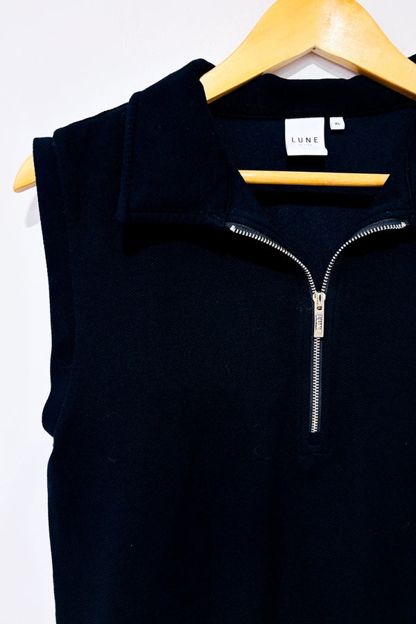 Haut noir à zip* seconde main - Lune Active- La Penderie du Paradis