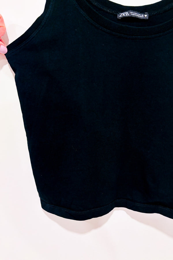 Camisole noire basique seconde main - Zara- La Penderie du Paradis