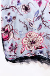 Camisole satinée bleue fleurie avec dentelle seconde main - Zara- La Penderie du Paradis