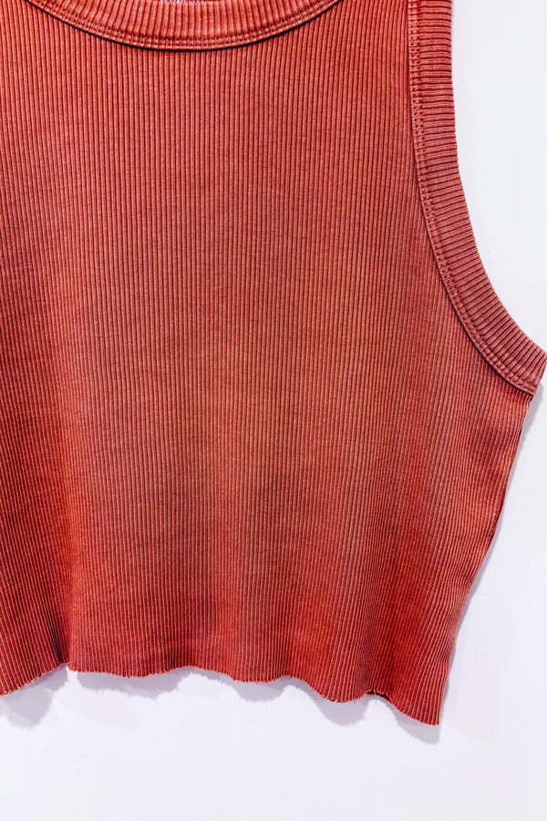 Camisole côtelée taupe seconde main - Aerie- La Penderie du Paradis