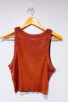 Camisole côtelée taupe seconde main - Aerie- La Penderie du Paradis