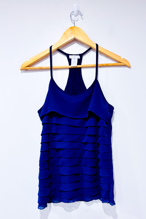 Camisole indigo à volants seconde main - Design History- La Penderie du Paradis