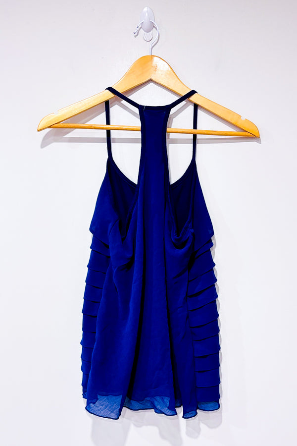 Camisole indigo à volants seconde main - Design History- La Penderie du Paradis