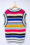 Débardeur oversized en tricot rayé multicolore col V* seconde main - Zara- La Penderie du Paradis
