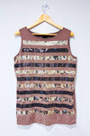 Camisole taupe avec paillettes seconde main - Tribal- La Penderie du Paradis
