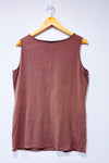 Camisole taupe avec paillettes seconde main - Tribal- La Penderie du Paradis