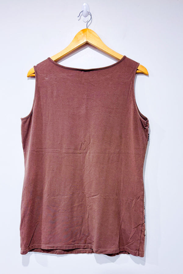 Camisole taupe avec paillettes seconde main - Tribal- La Penderie du Paradis