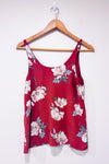 Camisole fluide vieux rose fleurie seconde main - Reitmans- La Penderie du Paradis