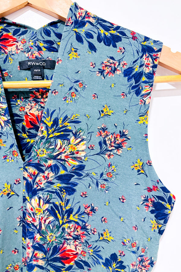 Camisole verte fleurie seconde main - RW&CO.- La Penderie du Paradis