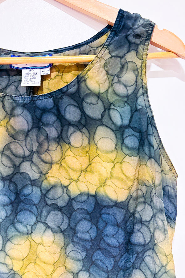 Camisole verte à motifs seconde main - Simply Silk- La Penderie du Paradis