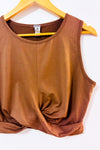 Camisole courte brune avec noeud seconde main - 90 degree by Reflex- La Penderie du Paradis