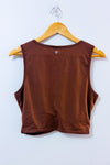 Camisole courte brune avec noeud seconde main - 90 degree by Reflex- La Penderie du Paradis