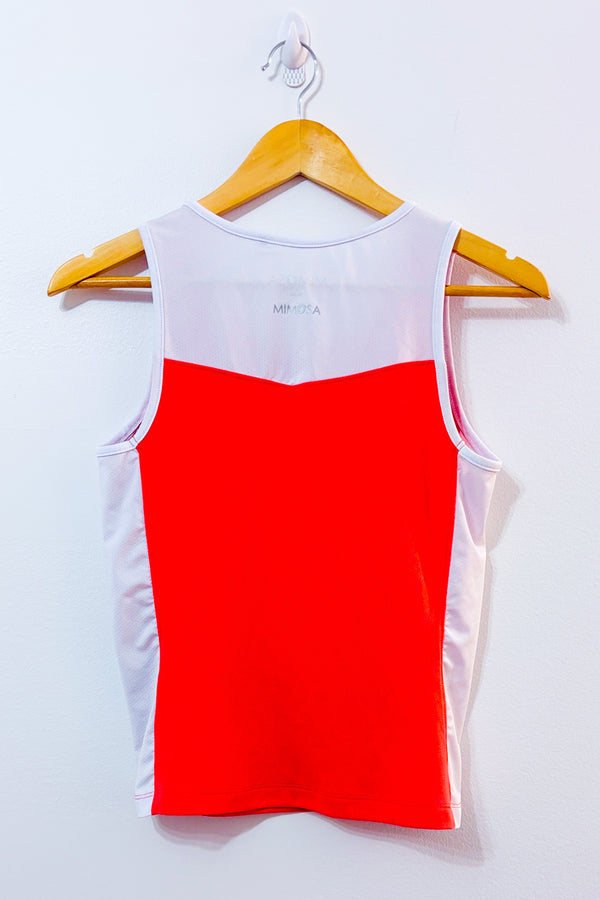 Camisole de golf corail et blanche seconde main - NVO Sport- La Penderie du Paradis