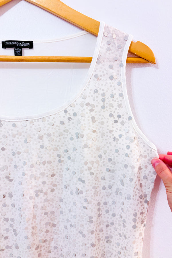 Camisole crème à paillettes seconde main - Proportion Petite / Conrad C- La Penderie du Paradis
