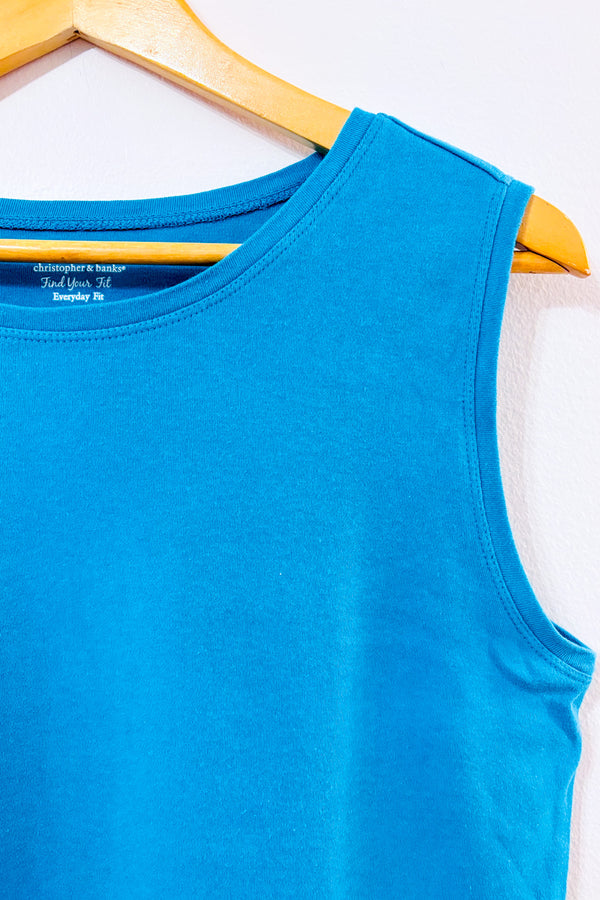 Camisole basique turquoise seconde main - Christopher & Banks- La Penderie du Paradis