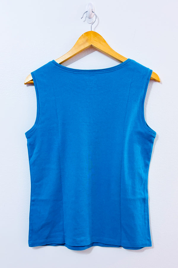 Camisole basique turquoise seconde main - Christopher & Banks- La Penderie du Paradis