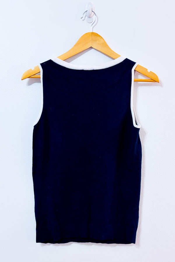 Camisole marine et blanche seconde main - Jacob- La Penderie du Paradis