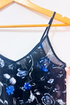 Camisole noire fleurie seconde main - Dynamite- La Penderie du Paradis