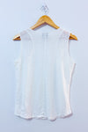 Camisole blanche avec empiècements en maille seconde main - Jones New York- La Penderie du Paradis
