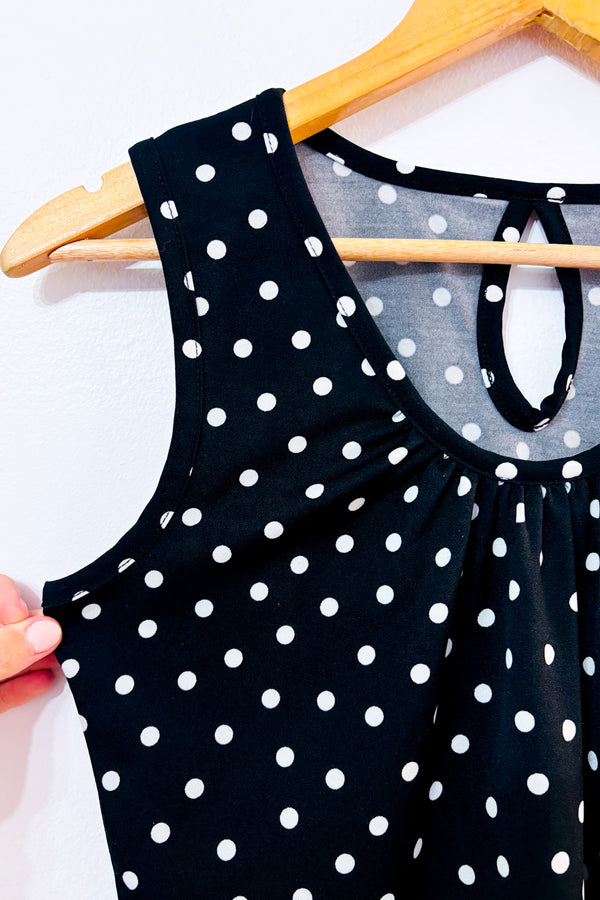 Camisole noire à pois seconde main - Prospect BLVD- La Penderie du Paradis