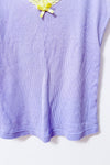Camisole lilas côtelée à dentelle verte seconde main - Autres- La Penderie du Paradis