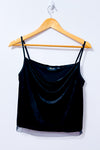 Camisole courte noire en velours à col drapé* seconde main - Maeve- La Penderie du Paradis