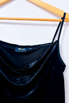 Camisole courte noire en velours à col drapé* seconde main - Maeve- La Penderie du Paradis
