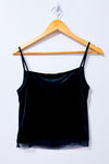 Camisole courte noire en velours à col drapé* seconde main - Maeve- La Penderie du Paradis