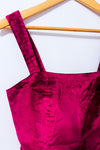 Camisole courte framboise en velours à encolure carrée* seconde main - Maeve- La Penderie du Paradis