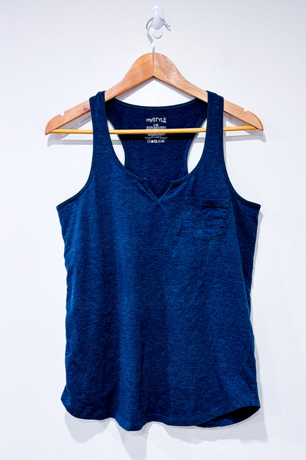 Camisole bleue basique seconde main - mySTYLE- La Penderie du Paradis