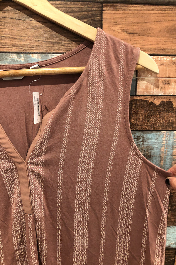 Camisole brun pâle rayée (l) seconde main Reitmans 