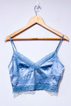 Camisole coupée satinée bleue fleurie (s)-SHEIN-La Penderie du Paradis 🕊