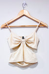 Camisole courte beige gaufrée (m)-H&M-La Penderie du Paradis 🕊