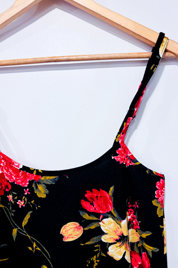 Camisole noire fleurie (l)-SHEIN-La Penderie du Paradis 🕊