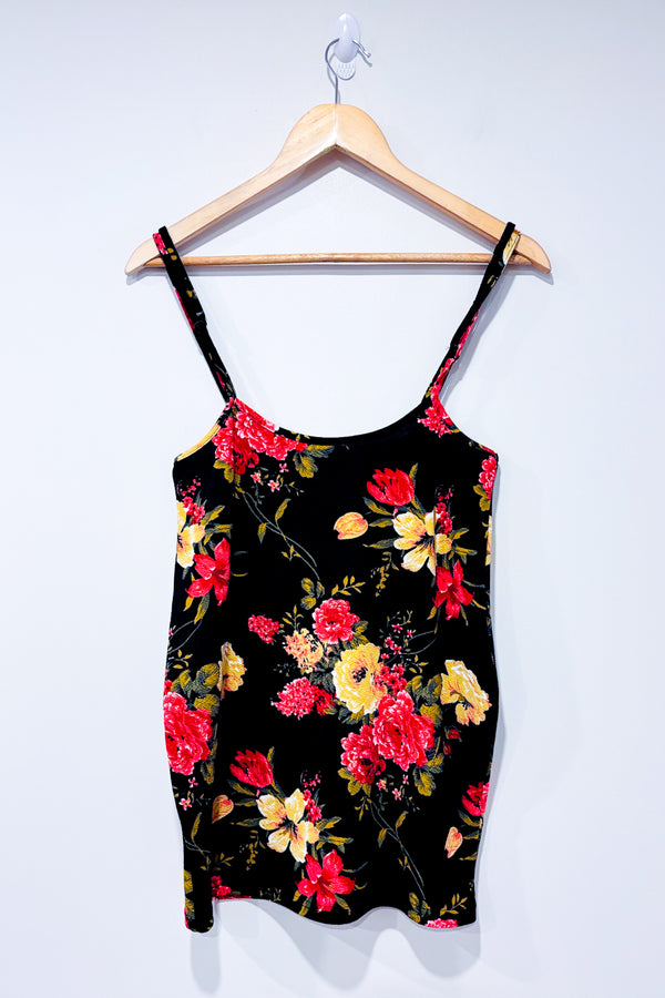 Camisole noire fleurie (l)-SHEIN-La Penderie du Paradis 🕊