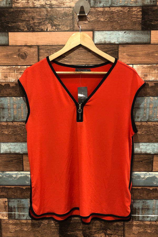 Camisole orange et noire (l) seconde main Suzy Shier 
