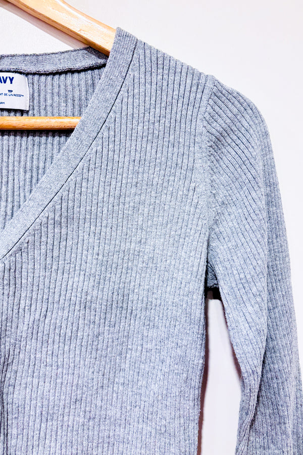 Cardigan court gris côtelé (xs)-Old Navy-La Penderie du Paradis 🕊