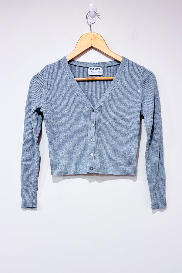 Cardigan court gris côtelé (xs)-Old Navy-La Penderie du Paradis 🕊