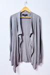 Cardigan gris Bedo ouvert à pans drapés et manches longues