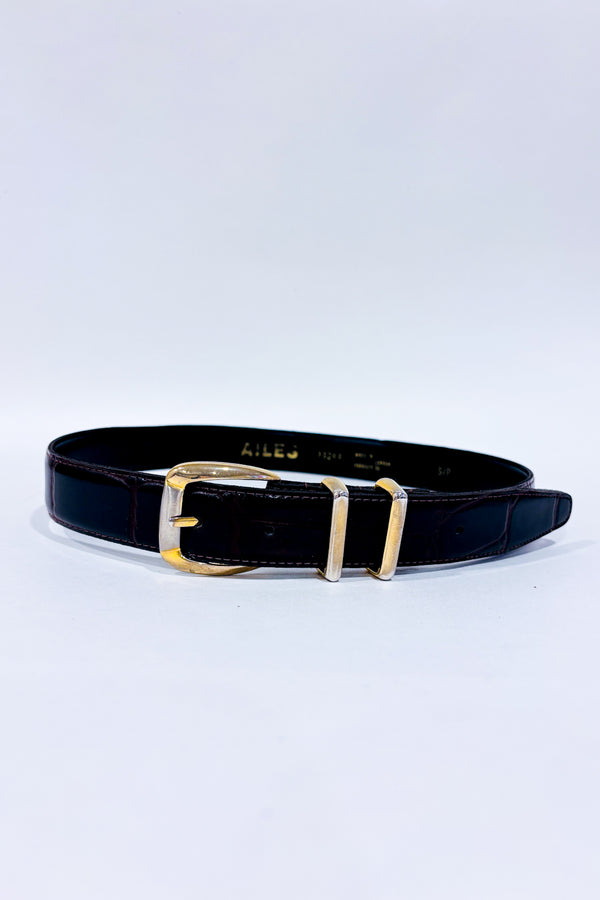 Ceinture noire peau de serpent (s)-Les Ailes De La Mode-La Penderie du Paradis 🕊