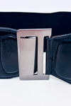 Ceinture élastique noire effet serpent avec boucle argent seconde main - Autres- La Penderie du Paradis