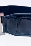 Ceinture élastique noire effet serpent avec boucle argent seconde main - Autres- La Penderie du Paradis
