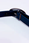Ceinture noire en cuir avec boucle ovale seconde main - Les Ailes De La Mode- La Penderie du Paradis